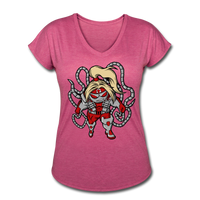 Character #17 Women's Tri-Blend V-Neck T-Shirt - heather raspberry