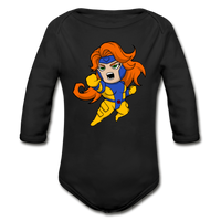 Character #16 Organic Long Sleeve Baby Bodysuit - black