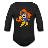 Character #16 Organic Long Sleeve Baby Bodysuit - black
