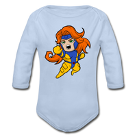 Character #16 Organic Long Sleeve Baby Bodysuit - sky