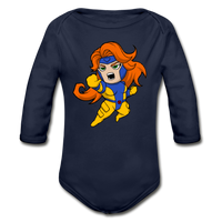 Character #16 Organic Long Sleeve Baby Bodysuit - dark navy