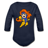 Character #16 Organic Long Sleeve Baby Bodysuit - dark navy
