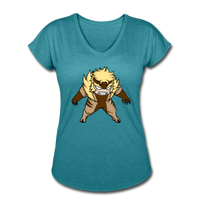 Character #18 Women's Tri-Blend V-Neck T-Shirt - heather turquoise