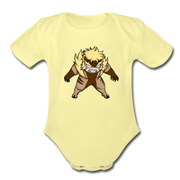 Character #18 Organic Short Sleeve Baby Bodysuit - washed yellow