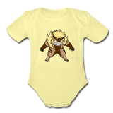 Character #18 Organic Short Sleeve Baby Bodysuit - washed yellow