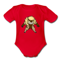 Character #18 Organic Short Sleeve Baby Bodysuit - red