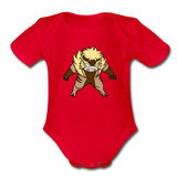 Character #18 Organic Short Sleeve Baby Bodysuit - red