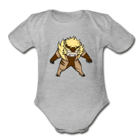 Character #18 Organic Short Sleeve Baby Bodysuit - heather gray