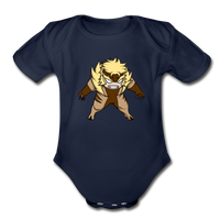 Character #18 Organic Short Sleeve Baby Bodysuit - dark navy