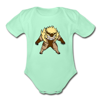 Character #18 Organic Short Sleeve Baby Bodysuit - light mint