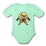 Character #18 Organic Short Sleeve Baby Bodysuit - light mint