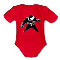 Character #19 Organic Short Sleeve Baby Bodysuit - red