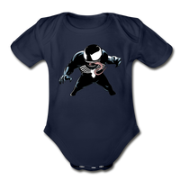 Character #19 Organic Short Sleeve Baby Bodysuit - dark navy