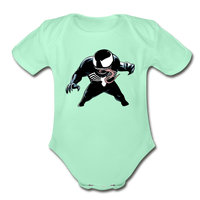 Character #19 Organic Short Sleeve Baby Bodysuit - light mint