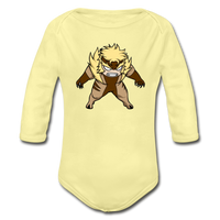 Character #18 Organic Long Sleeve Baby Bodysuit - washed yellow