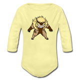 Character #18 Organic Long Sleeve Baby Bodysuit - washed yellow