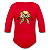 Character #18 Organic Long Sleeve Baby Bodysuit - red