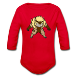 Character #18 Organic Long Sleeve Baby Bodysuit - red