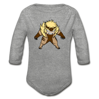 Character #18 Organic Long Sleeve Baby Bodysuit - heather gray