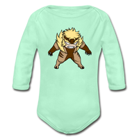 Character #18 Organic Long Sleeve Baby Bodysuit - light mint