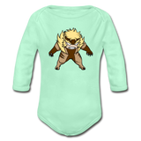 Character #18 Organic Long Sleeve Baby Bodysuit - light mint