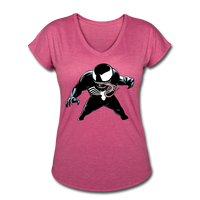 Character #19 Women's Tri-Blend V-Neck T-Shirt - heather raspberry
