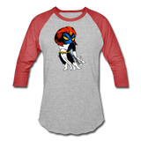 Character #20 Baseball T-Shirt - heather gray/red