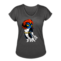 Character #20 Women's Tri-Blend V-Neck T-Shirt - deep heather