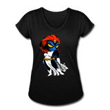 Character #20 Women's Tri-Blend V-Neck T-Shirt - black