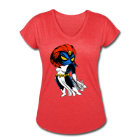Character #20 Women's Tri-Blend V-Neck T-Shirt - heather red