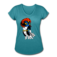 Character #20 Women's Tri-Blend V-Neck T-Shirt - heather turquoise