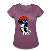 Character #20 Women's Tri-Blend V-Neck T-Shirt - heather plum