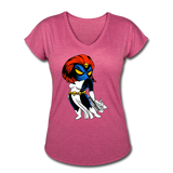Character #20 Women's Tri-Blend V-Neck T-Shirt - heather raspberry