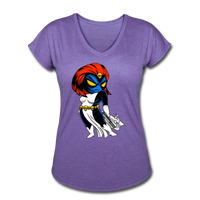 Character #20 Women's Tri-Blend V-Neck T-Shirt - purple heather