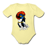 Character #20 Organic Short Sleeve Baby Bodysuit - washed yellow