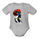Character #20 Organic Short Sleeve Baby Bodysuit - heather gray