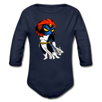 Character #20 Organic Long Sleeve Baby Bodysuit - dark navy
