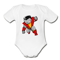 Character #21 Organic Short Sleeve Baby Bodysuit - white