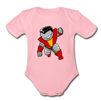 Character #21 Organic Short Sleeve Baby Bodysuit - light pink