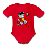 Character #21 Organic Short Sleeve Baby Bodysuit - red