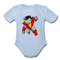 Character #21 Organic Short Sleeve Baby Bodysuit - sky