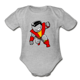 Character #21 Organic Short Sleeve Baby Bodysuit - heather gray