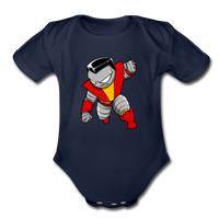 Character #21 Organic Short Sleeve Baby Bodysuit - dark navy