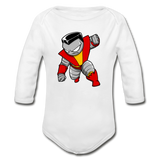 Character #21 Organic Long Sleeve Baby Bodysuit - white