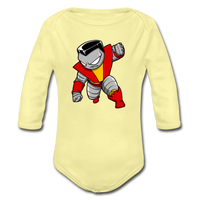 Character #21 Organic Long Sleeve Baby Bodysuit - washed yellow
