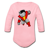 Character #21 Organic Long Sleeve Baby Bodysuit - light pink