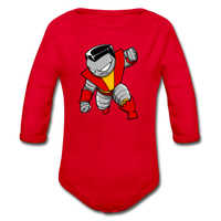 Character #21 Organic Long Sleeve Baby Bodysuit - red