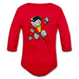 Character #21 Organic Long Sleeve Baby Bodysuit - red