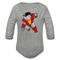 Character #21 Organic Long Sleeve Baby Bodysuit - heather gray