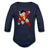 Character #21 Organic Long Sleeve Baby Bodysuit - dark navy